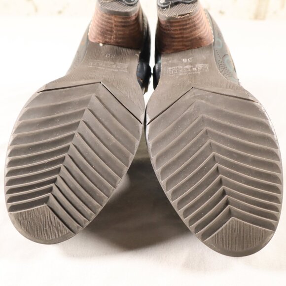 Spring Step L'ARTISTE Black Harness KACIELOU Zip Ankle Booties Sz EU36 US5.5-6 - Picture 9 of 12